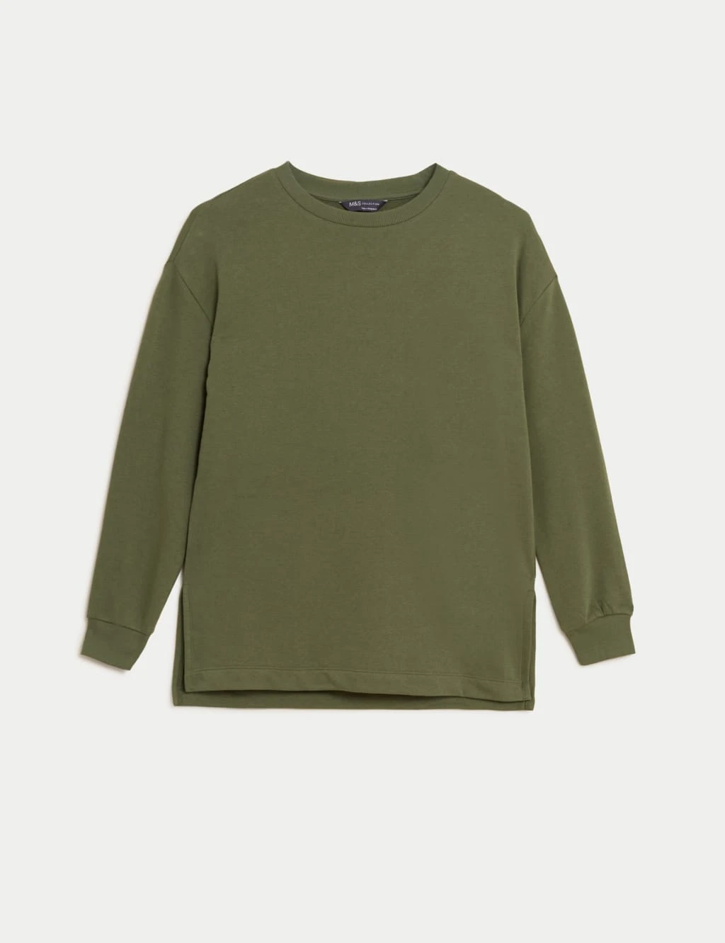 Cotton Rich Crew Neck Longline Sweatshirt 4 Cotton Rich Crew Neck Longline Sweatshirt - Image 2