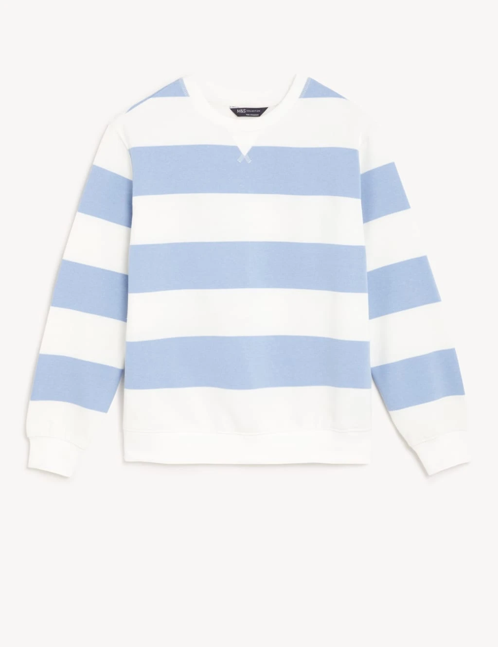 Cotton Rich Striped Crew Neck Sweatshirt 4 Cotton Rich Striped Crew Neck Sweatshirt - Image 2