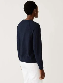 Pure Cotton Slogan Crew Neck Sweatshirt -M&S SD 01 T41 1410C F4 X EC 3