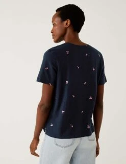 Pure Cotton Printed Pocket T-Shirt -M&S SD 01 T41 1439C F4 X EC 3