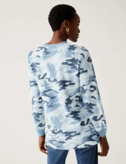 Pure Cotton Animal Print Sweatshirt -M&S SD 01 T41 1447C E4 X EC 2