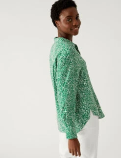 Printed Collared Relaxed Shirt -M&S SD 01 T41 2020W J4 X EC 2