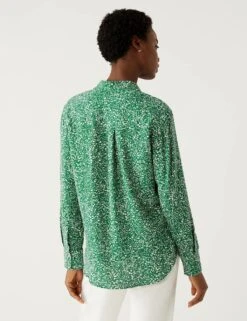 Printed Collared Relaxed Shirt -M&S SD 01 T41 2020W J4 X EC 4