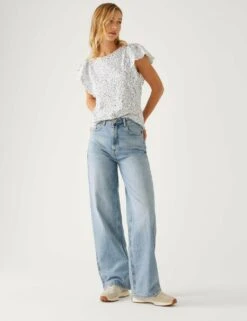 Pure Cotton Floral Broderie Top