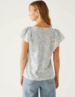 Pure Cotton Floral Broderie Top 11 Pure Cotton Floral Broderie Top -M&S SD 01 T41 2324C Z4 X EC 3