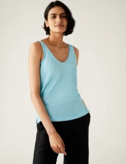 Textured Vest Top -M&S SD 01 T41 2339C H5 X EC 2
