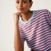 Pure Cotton Oversized Striped T-Shirt -M&S SD 01 T41 2536C E4 X EC 0