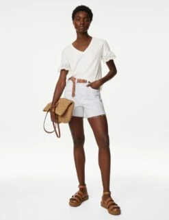 Pure Cotton Broderie Top -M&S SD 01 T41 2935C KY X EC 1