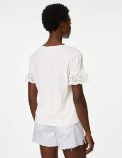 Pure Cotton Broderie Top -M&S SD 01 T41 2935C KY X EC 2