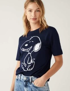 Pure Cotton Snoopy™ T-Shirt -M&S SD 01 T41 3488C F0 X EC 2