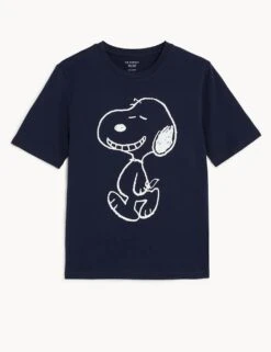 Pure Cotton Snoopy™ T-Shirt -M&S SD 01 T41 3488C F0 X EC 90