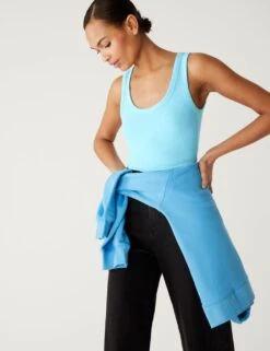 Cotton Rich Ribbed Slim Fit Vest Top