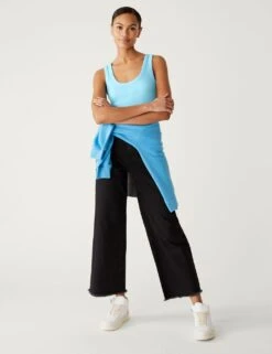 Cotton Rich Ribbed Slim Fit Vest Top -M&S SD 01 T41 4261 H5 X EC 1