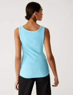 Cotton Rich Ribbed Slim Fit Vest Top -M&S SD 01 T41 4261 H5 X EC 3