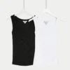 2pk Cotton Rich Ribbed Vests