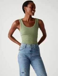 5pk Cotton Rich Ribbed Vests 11 5pk Cotton Rich Ribbed Vests -M&S SD 01 T41 4329Z ZZ X EC 3