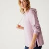 Pure Cotton Long Sleeve Longline Hoodie -M&S SD 01 T41 5638C P9 X EC 0