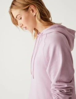 Pure Cotton Long Sleeve Longline Hoodie -M&S SD 01 T41 5638C P9 X EC 3