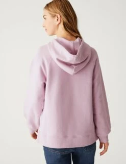 Pure Cotton Long Sleeve Longline Hoodie -M&S SD 01 T41 5638C P9 X EC 4
