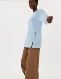 Cotton Rich Longline Sweatshirt -M&S SD 01 T41 6228C K2 X EC 3