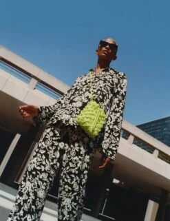 Floral Collared Relaxed Shirt -M&S SD 01 T41 6903W Y4 X EC 4