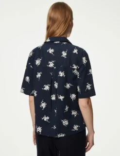 Cotton Rich Printed Collared Shirt -M&S SD 01 T41 6909W F4 X EC 2