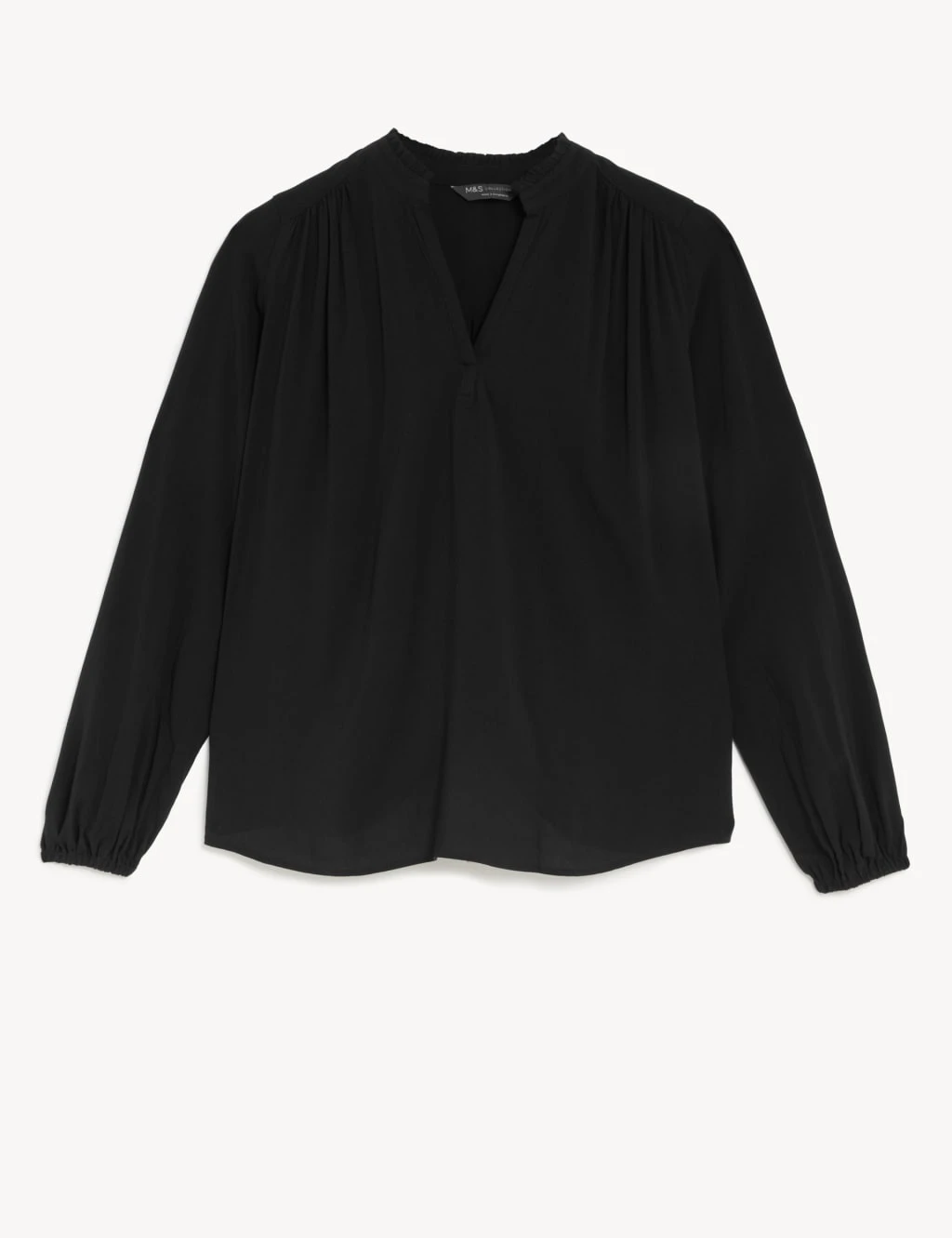 V-Neck Ruffle Blouson Sleeve Popover Blouse 4 V-Neck Ruffle Blouson Sleeve Popover Blouse - Image 2