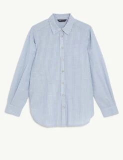 Pure Cotton Striped Collared Shirt -M&S SD 01 T41 6998W E4 X EC 90