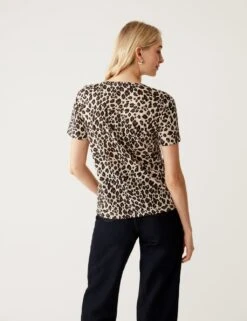 Printed Relaxed Short Sleeve T-Shirt -M&S SD 01 T41 9889 XZ X EC 3