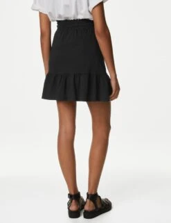 Jersey Mini Tiered Skirt -M&S SD 01 T42 1962 Y0 X EC 2