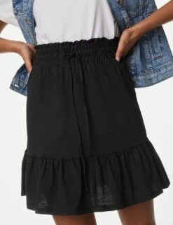 Jersey Mini Tiered Skirt -M&S SD 01 T42 1962 Y0 X EC 3