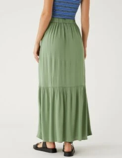 Tie Waist Maxi Tiered Skirt -M&S SD 01 T42 2033V KH X EC 3