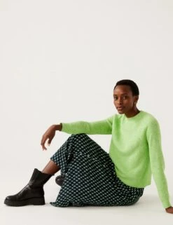 Printed Button Through Midaxi A-Line Skirt