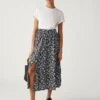 Pure Cotton Printed Midaxi Tiered Skirt 2 Pure Cotton Printed Midaxi Tiered Skirt -M&S SD 01 T42 2054 Y4 X EC 0