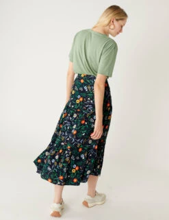 Printed Midaxi Tiered Skirt -M&S SD 01 T42 2468 F4 X EC 3