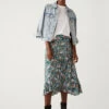 Floral Ruffle Midi Wrap Skirt -M&S SD 01 T42 2974 ZZ X EC 0