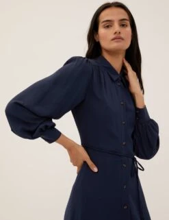 Tie Waist Maxi Shirt Dress -M&S SD 01 T42 4038X F0 X EC 2