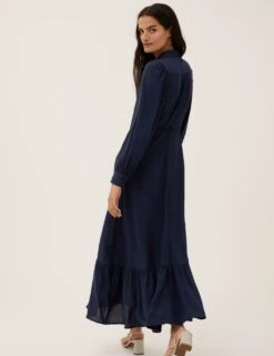 Tie Waist Maxi Shirt Dress -M&S SD 01 T42 4038X F0 X EC 3