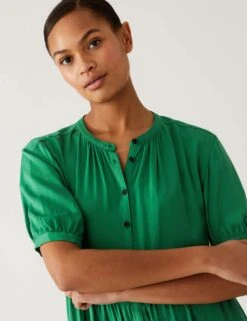 Round Neck Knee Length Shirt Dress -M&S SD 01 T42 4840 J0 X EC 2