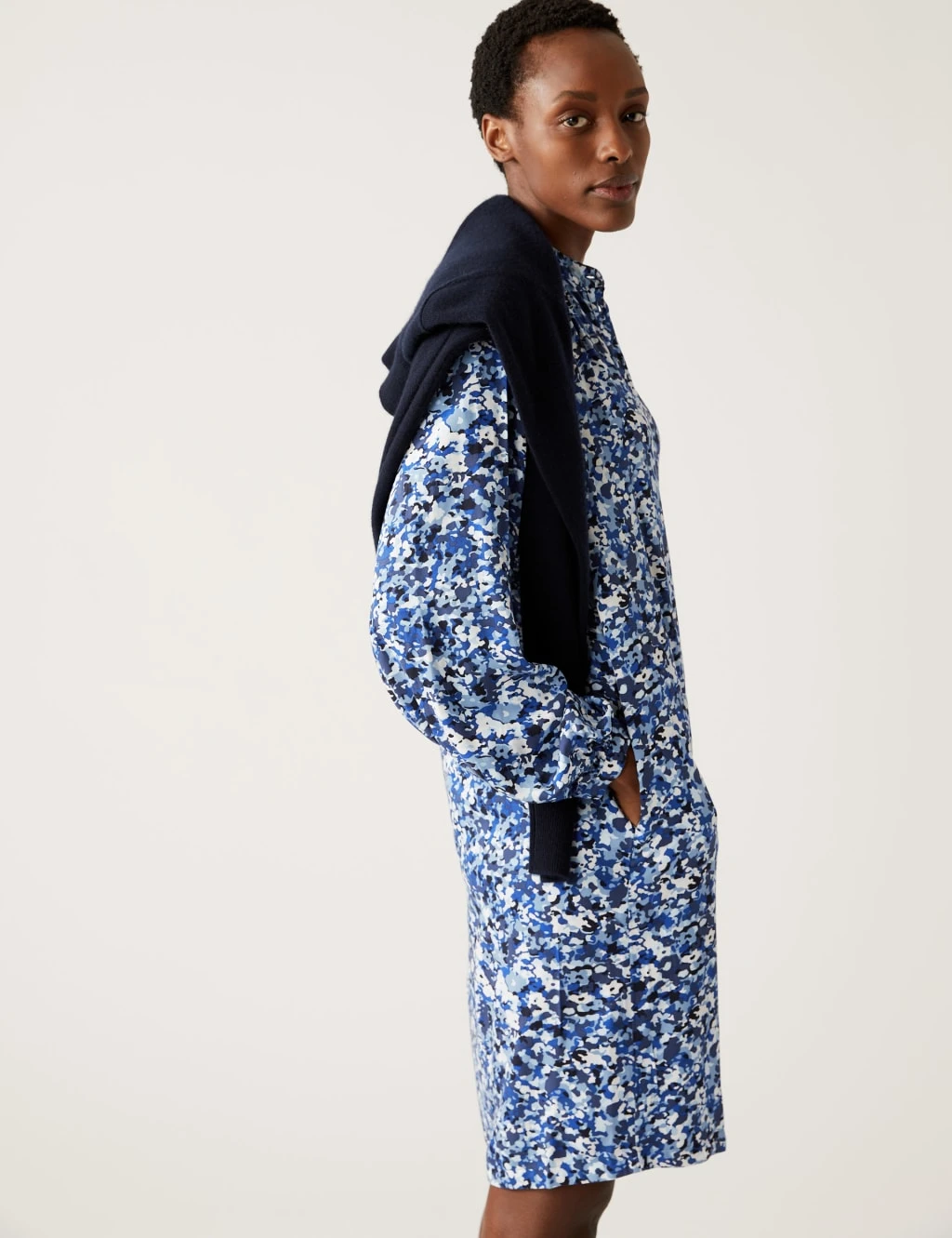 Printed Button Front Shift Dress 3 Printed Button Front Shift Dress