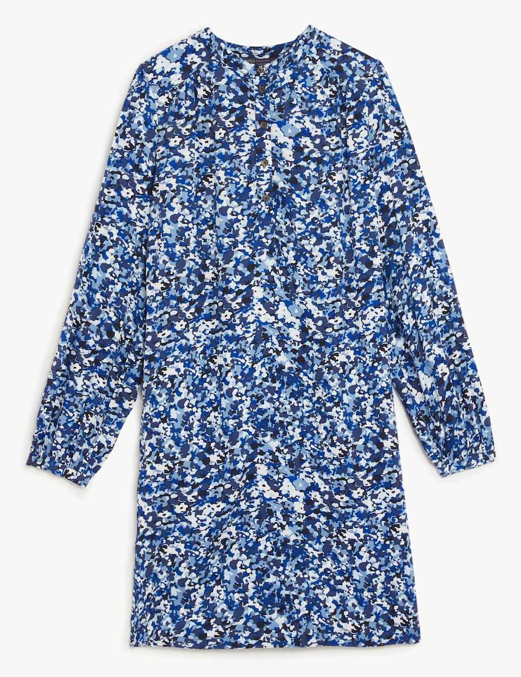 Printed Button Front Shift Dress 4 Printed Button Front Shift Dress - Image 2