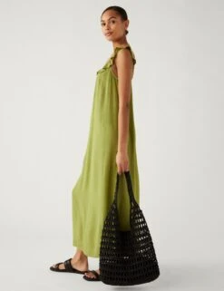 Round Neck Frill Detail Midaxi Cami Dress -M&S SD 01 T42 6217 KH X EC 1