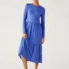 Jersey Round Neck Midaxi Tiered Dress 2 Jersey Round Neck Midaxi Tiered Dress -M&S SD 01 T42 7033V E0 X EC 0