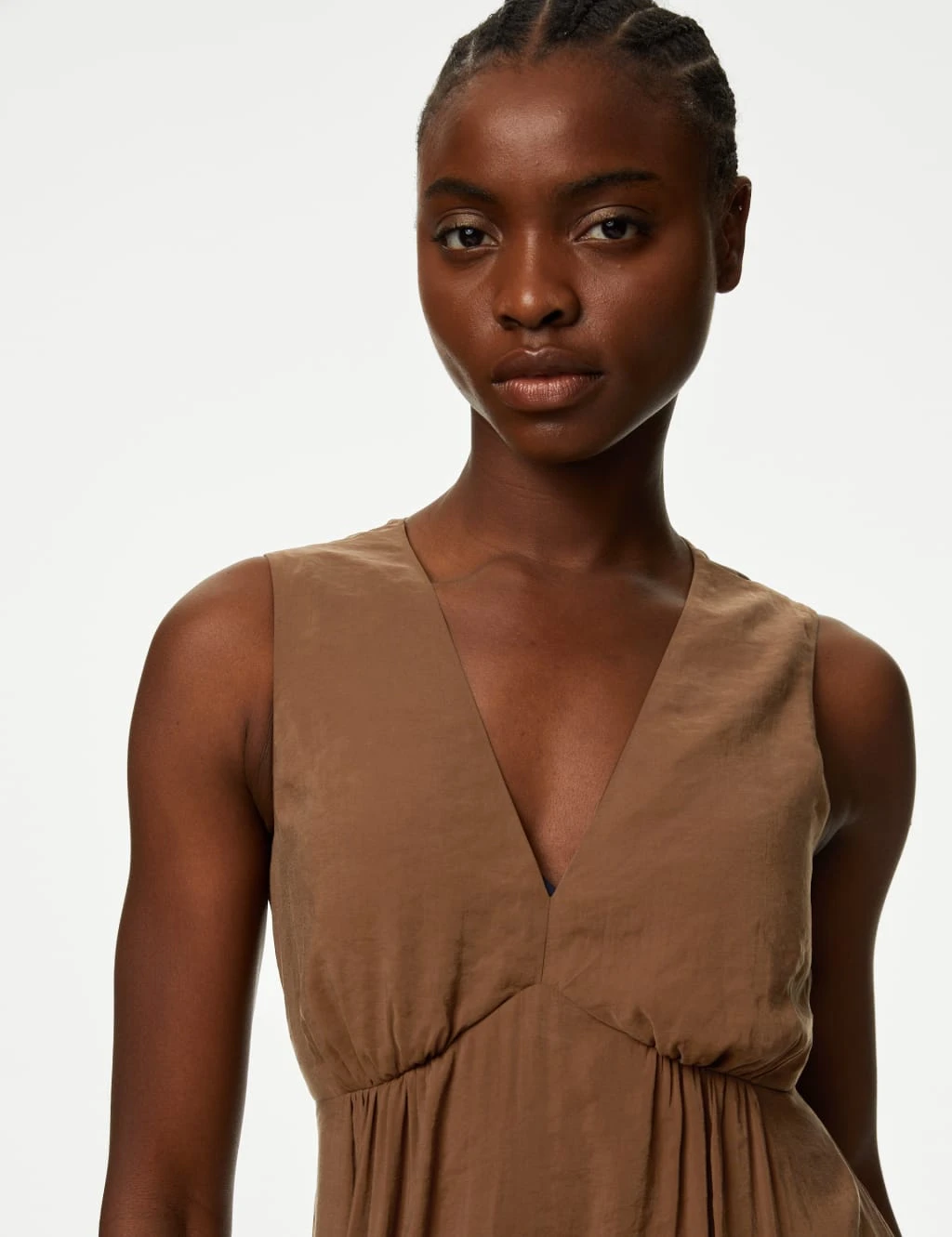 V-Neck Tie Detail Midaxi Waisted Dress 6 V-Neck Tie Detail Midaxi Waisted Dress - Image 4