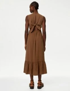 V-Neck Tie Detail Midaxi Waisted Dress 11 V-Neck Tie Detail Midaxi Waisted Dress -M&S SD 01 T42 7140 N0 X EC 3