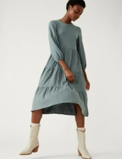 Jersey Midi Tiered Dress