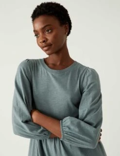 Jersey Midi Tiered Dress -M&S SD 01 T42 7178 HW X EC 3