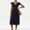 Pure Cotton Jersey Midi Tiered Dress -M&S SD 01 T42 7671 F0 X EC 0