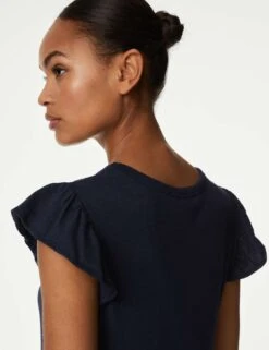 Pure Cotton Jersey Midi Tiered Dress -M&S SD 01 T42 7671 F0 X EC 2