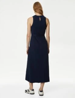Pure Cotton Jersey Belted Midi Column Dress 9 Pure Cotton Jersey Belted Midi Column Dress -M&S SD 01 T42 7760 F0 X EC 2